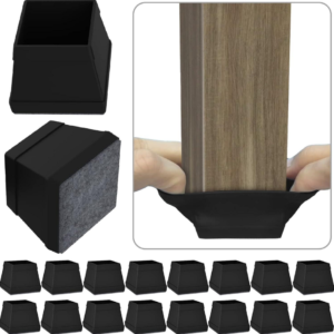 16-pack Square Chair Leg Protectors for Solid Wood Floors