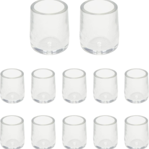 12-pack of 0.59-inch transparent silicone office chair leg covers