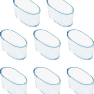 Transparent oval silicone chair leg covers